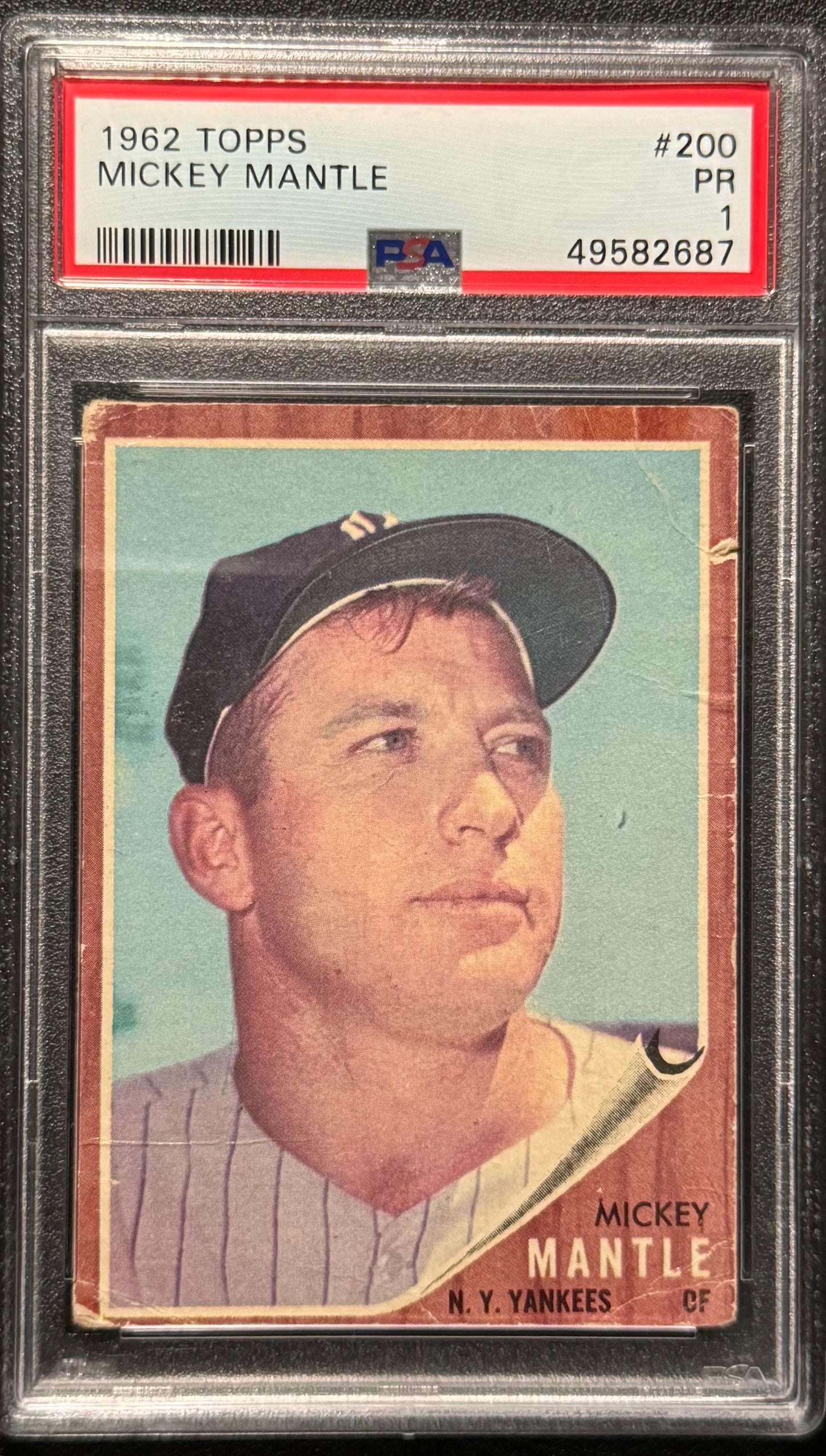1962 Topps Mantle #200 PSA 1