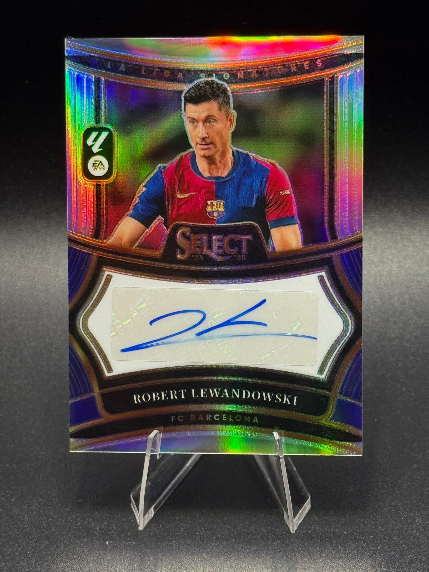 2024-25 Select La Liga #SS-RL Robert Lewandowski Auto Prizm
