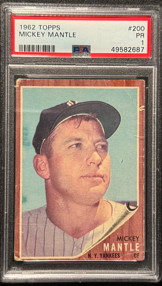 1962 Topps Mantle #200 PSA 1