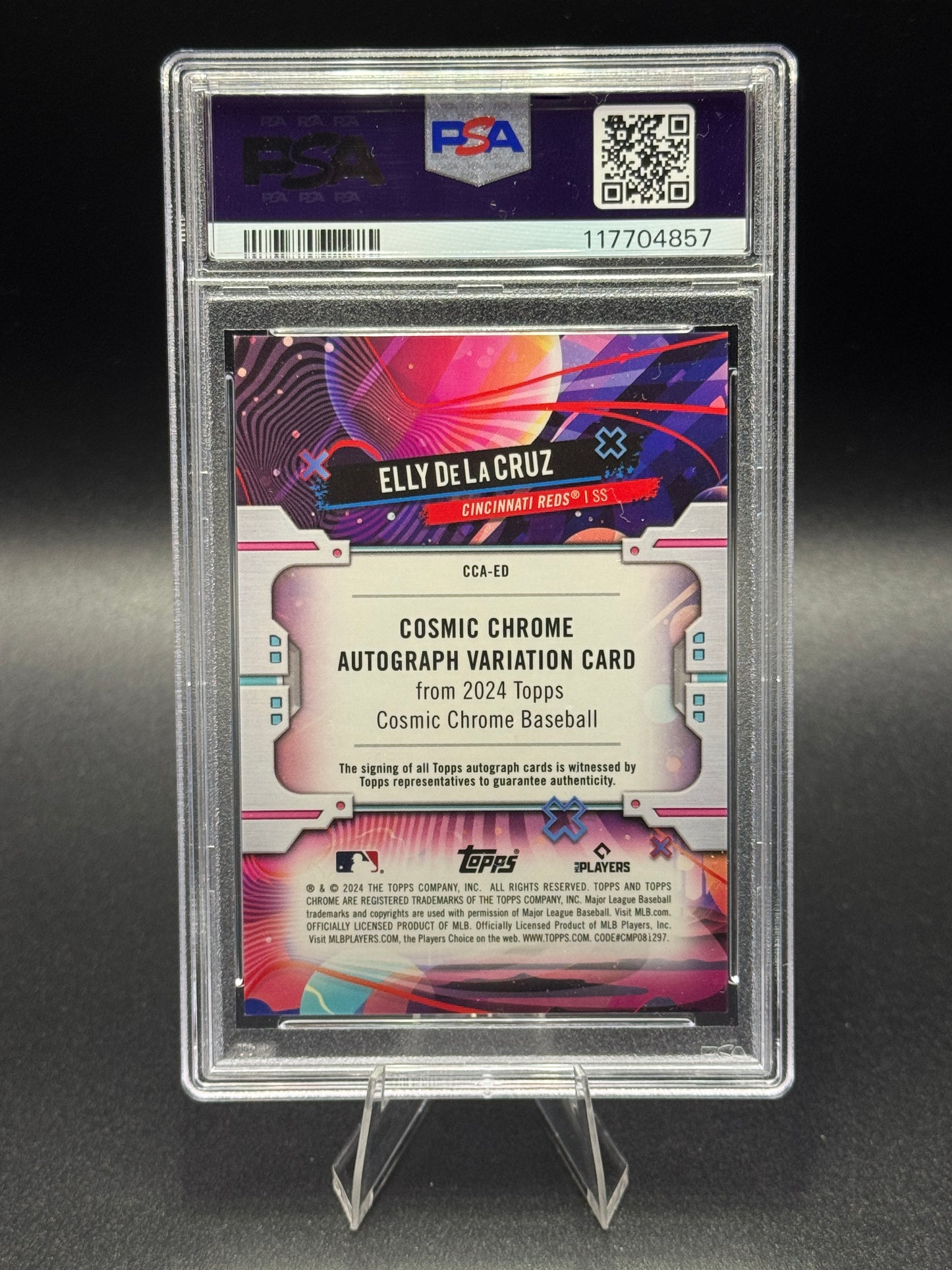 2024 Topps Chrome Cosmic Elly De La Cruz #ED RC Auto /75 Green PSA 9
