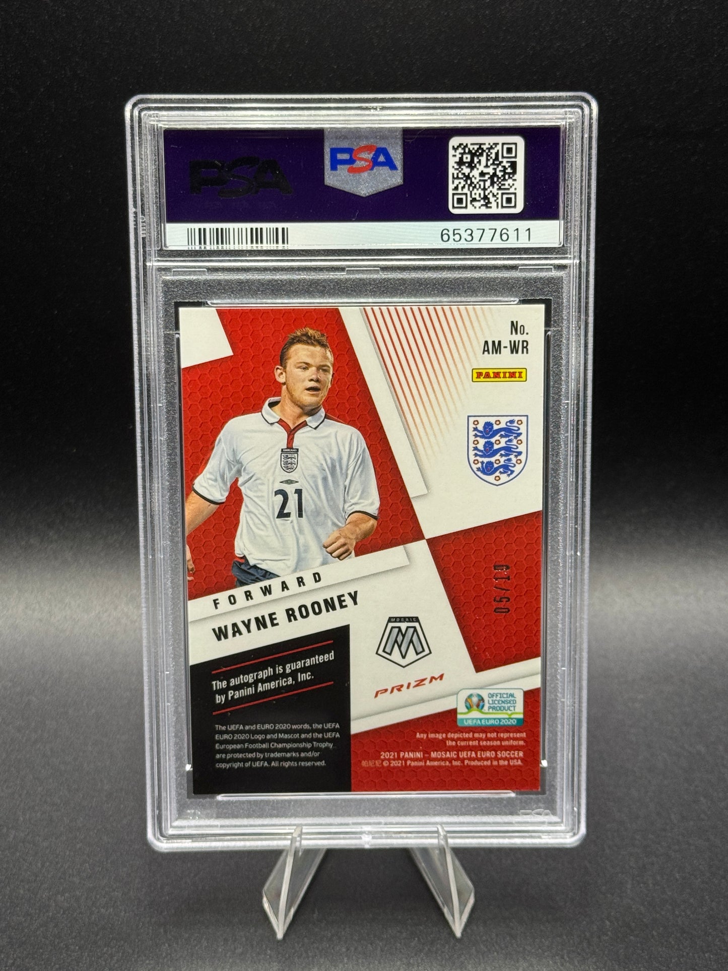 2020-21 Mosaic UEFA EURO Wayne Rooney Auto Gold /10 PSA 10/10 POP 1