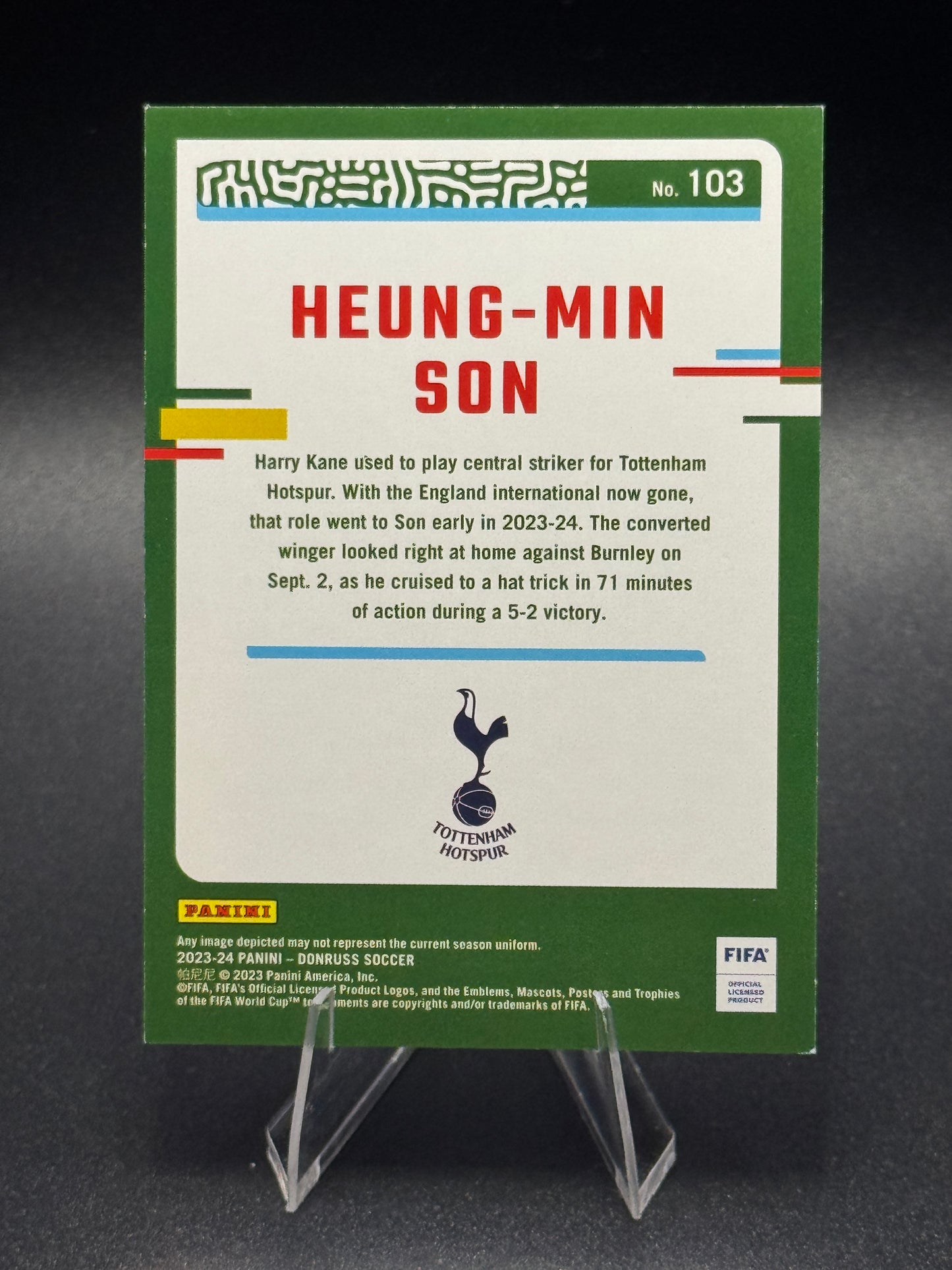 2023-24 Donruss #103 Heung-Min Son Teal #/199 Tottenham