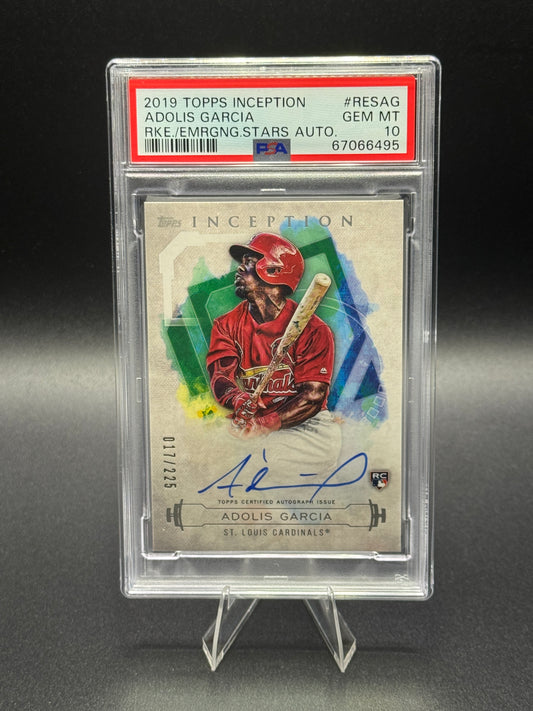 2019 Topps Inception Adolis Garcia Emerging Stars Auto /225 PSA 10