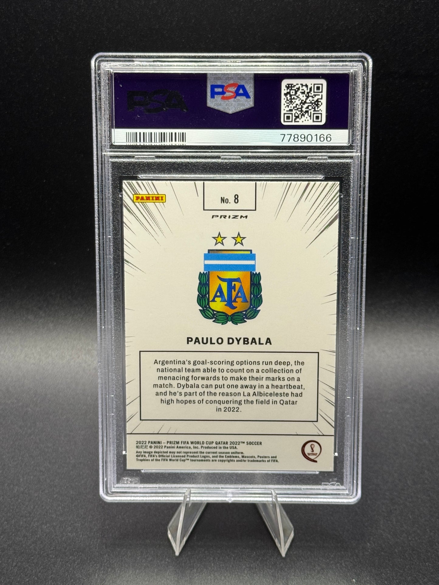 2022 Prizm World Cup Qatar Paulo Dybala Manga SSP PSA 10