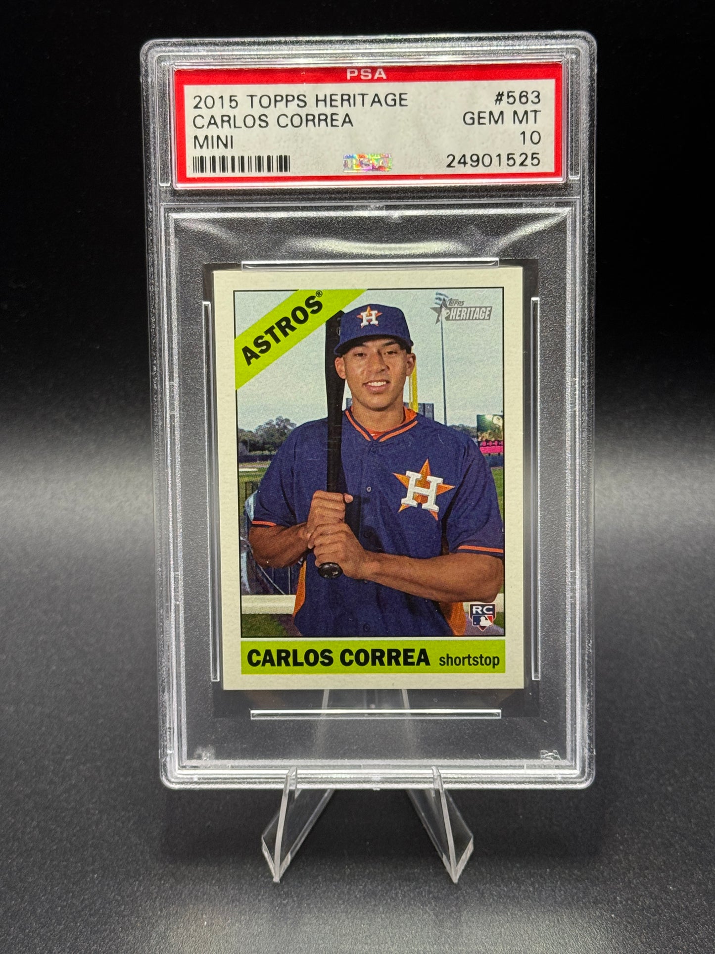 2015 Topps Heritage #563 Carlos Correa RC Mini /100 PSA 10