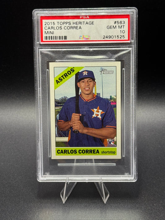 2015 Topps Heritage #563 Carlos Correa RC Mini /100 PSA 10