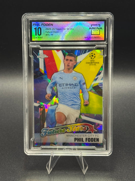 2020-21 Topps Chrome UEFA Sapphire Phil Foden #FS-PF Future Stars Arena 10