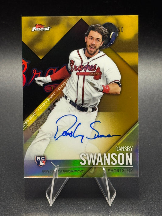 2017 Topps Finest #FF-DS Dansby Swanson Auto RC /50 Gold